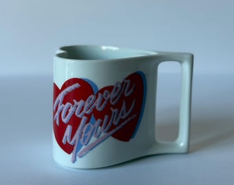 Heart Shaped "Forever Yours", Vintage 1980s Valentine's Coffee/Tea Mug