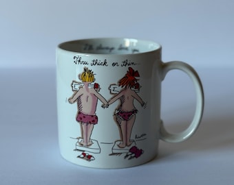Thru Thick Or Thin Cartoon, Vintage 1987 Applause Inc. Coffee/Tea Mug
