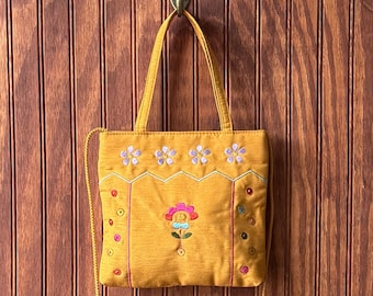 Floral Embroidered Crossbody Bag, Vintage 1990s Marlo Handbags & Accessories