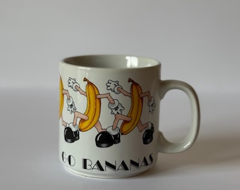 Funny Dancing Bananas Artwork, Vintage 1980s Russ Berrie & Co Inc Coffee/Tea Mug