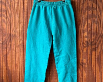 Teal Drawstring Sweatpants, Vintage 1990s Fruit of the Loom Casualwear
