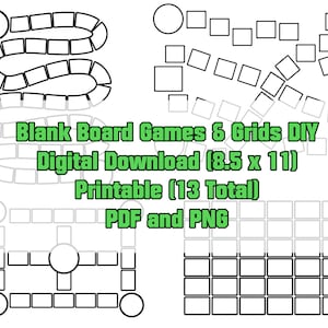 印刷可能な空白のボードゲームとグリッドテンプレート DIY