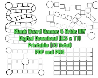 Printable Blank Board Game and Grid Templates DIY