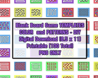 Printable Blank Board Game Color and Patterns DIY