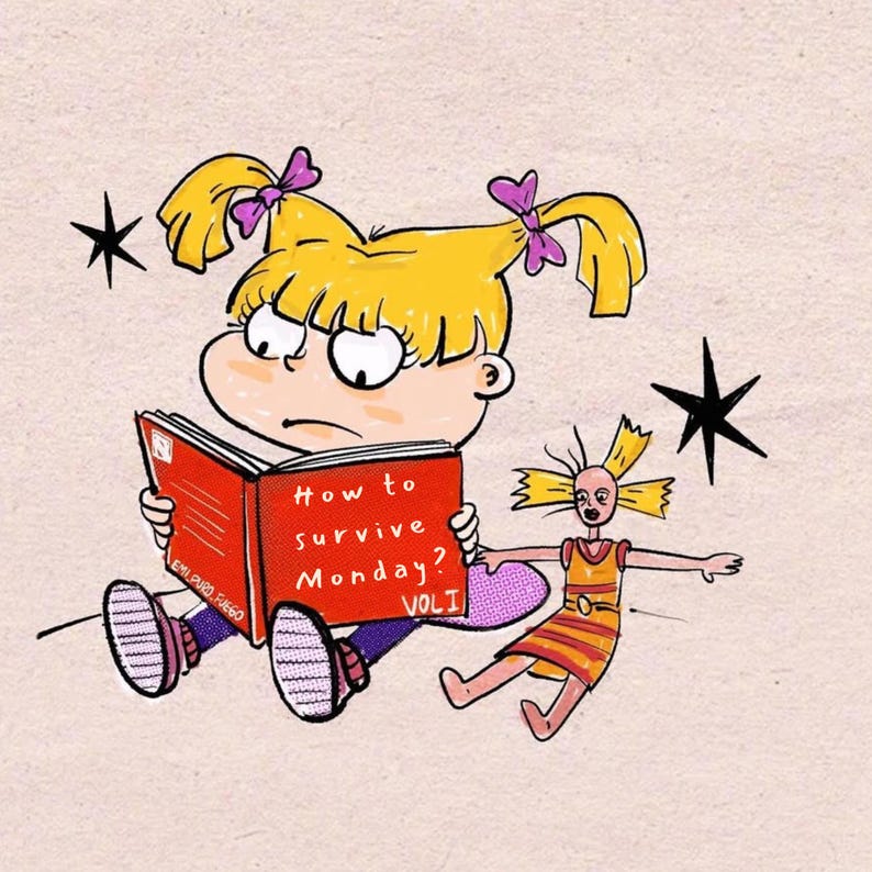 Angelica Pickles and Cynthia Rugrats How to Survive Monday? Cartoon 90 ...