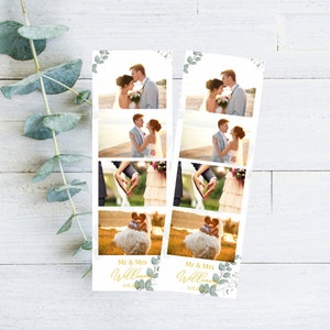 Greenery Wedding Photobooth Template: Minimalist 2x6 Overlay (Digital Download)