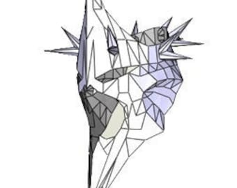 Nazgul-King of Angmar Mask in PDF to Print, Glue or Weld. Digital Download. Eva foam or metal cardboard. Lord of Rings.