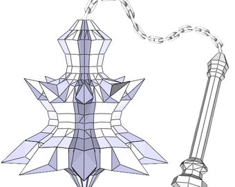 Mace of the Nazgul Witch-king of Angmar. PDF template to Print, glue or Weld. Digital download. Lord of Rings saga.