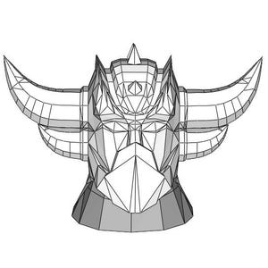 Testa di Goldrake. Dal famoso Cartone animato Atlas Ufo Robot. Stampare, incollare o Saldare. Download digitale. Grendizer di Go Nagai.