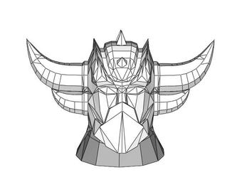 Grendizer Advanced head. From the famous Atlas UFO Robot cartoon. Print and paste. Digital download.