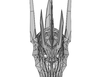 Elmo di Sauron. Modello in PDF da Stampare, incollare o Saldare. Download digitale.  Saga di Lord of Rings.