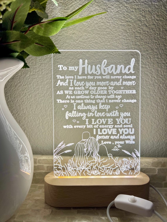 Personalized Mountain LED Night Light: Outdoorsy Couple Gift