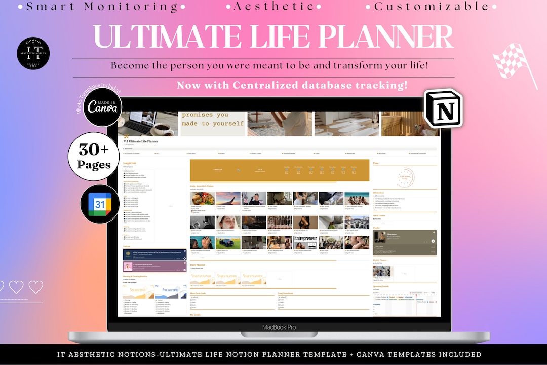 Ultimate Notion Life Planner Template All in One That Girl Notion 2024 ...