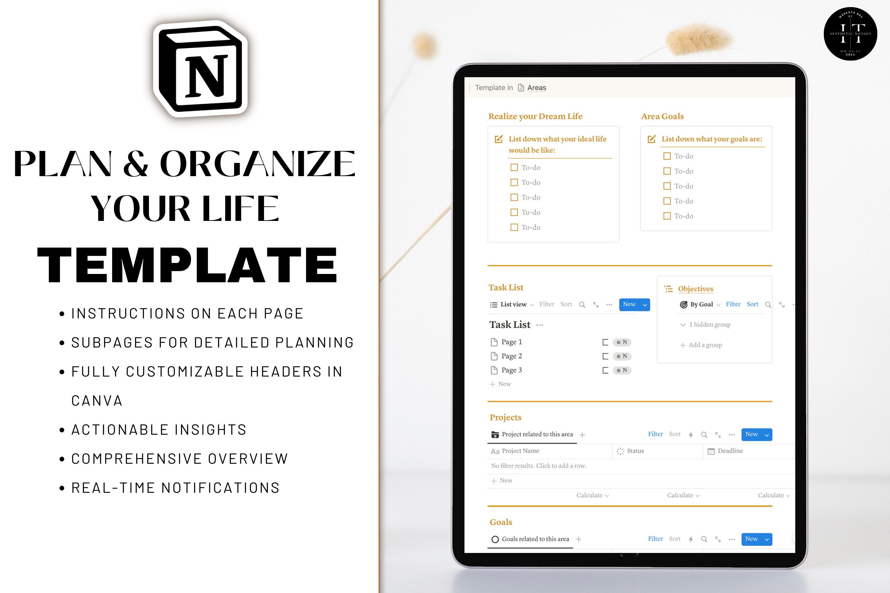 12 Week Year Notion Planner Template All in One That Girl Notion 2024 ...