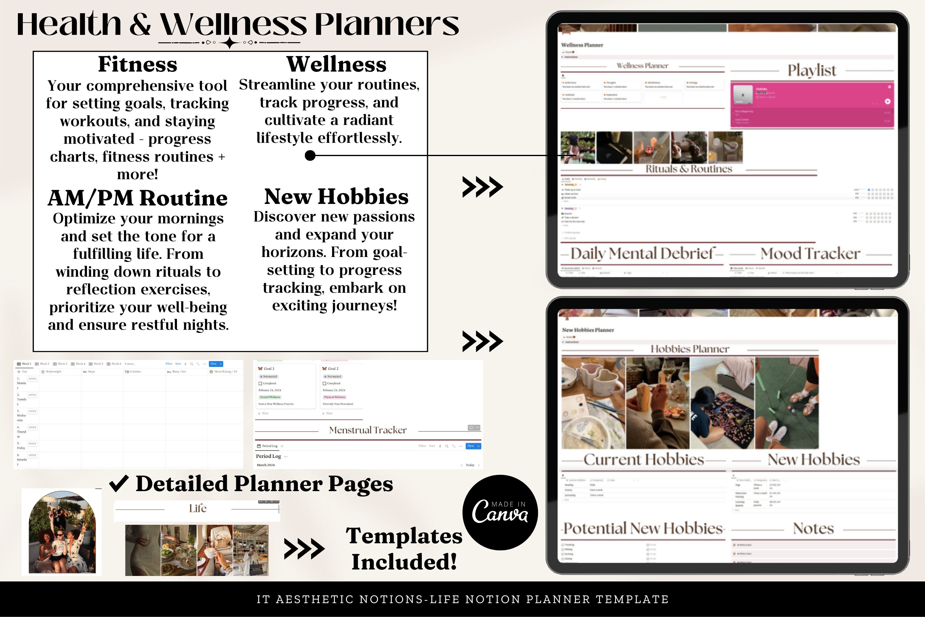 Notion Life Planner Template All in One That Girl Notion 2024 Aesthetic ...