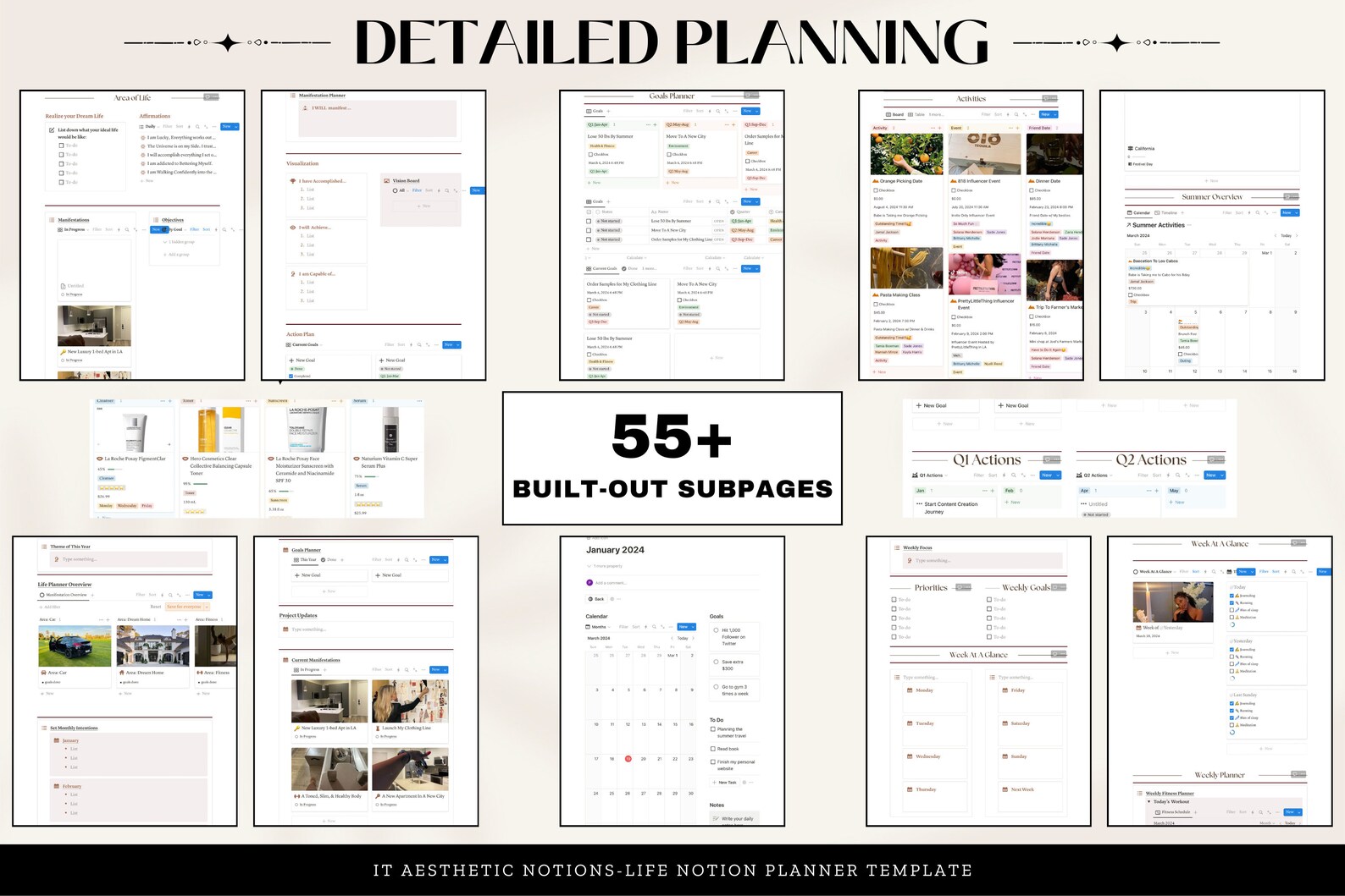 Notion Life Planner Template All in One That Girl Notion 2024 Aesthetic ...