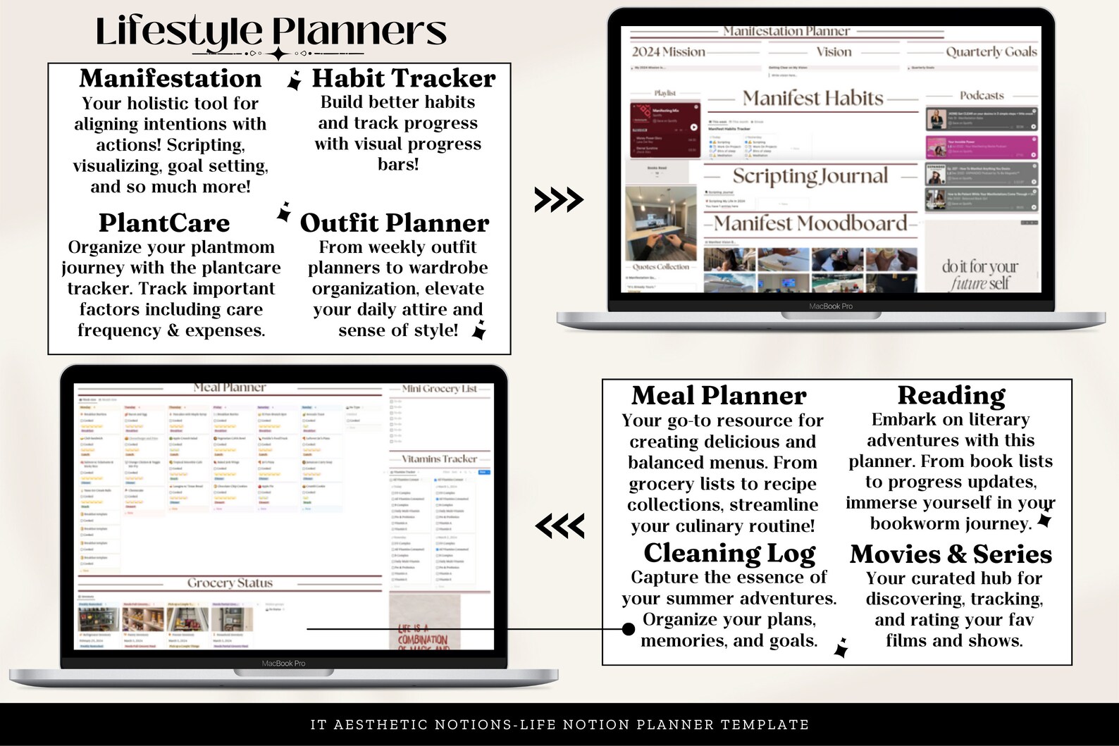 Notion Life Planner Template All in One That Girl Notion 2024 Aesthetic ...
