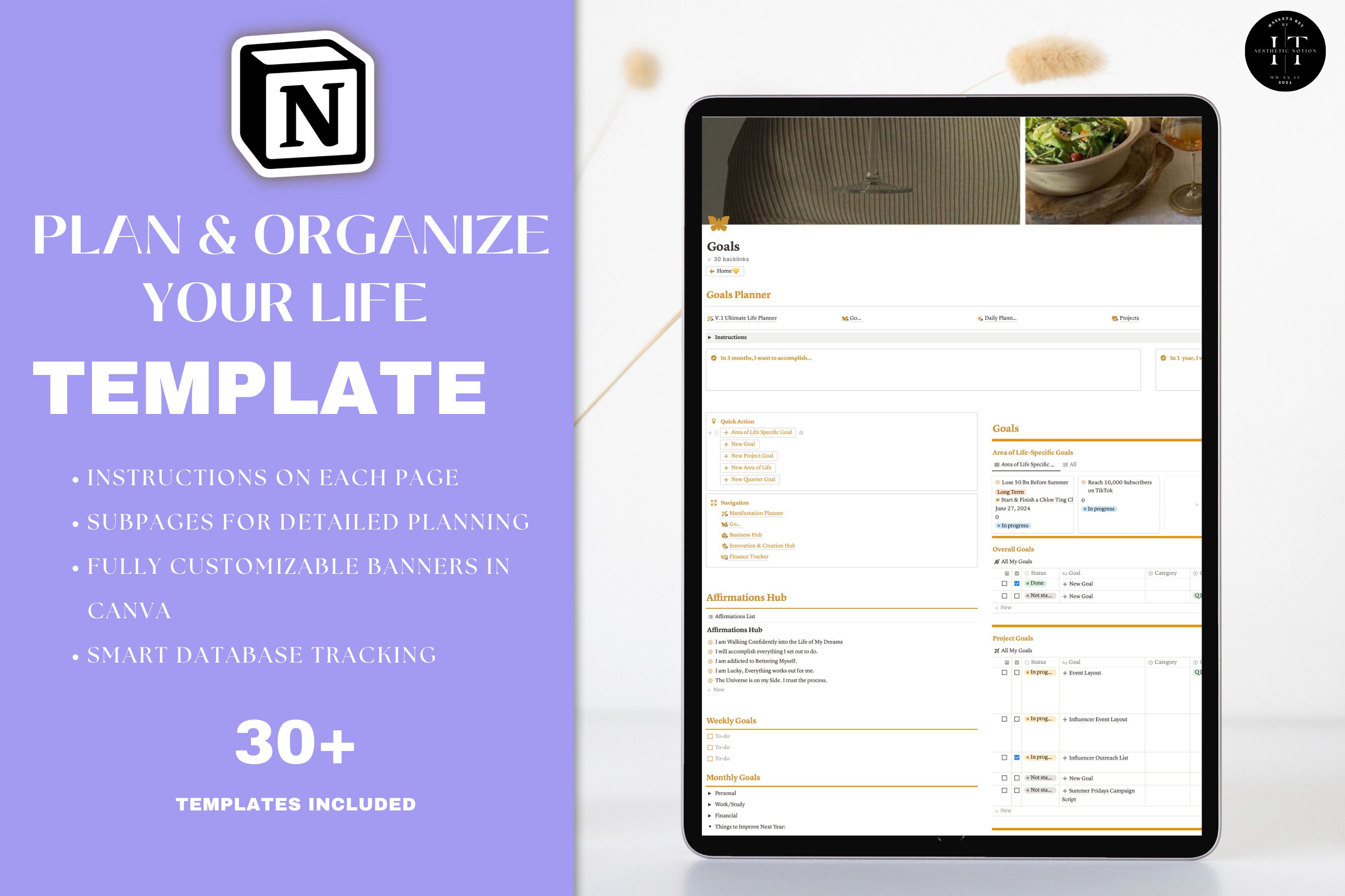 Ultimate Notion Life Planner Template All in One That Girl Notion 2024 ...