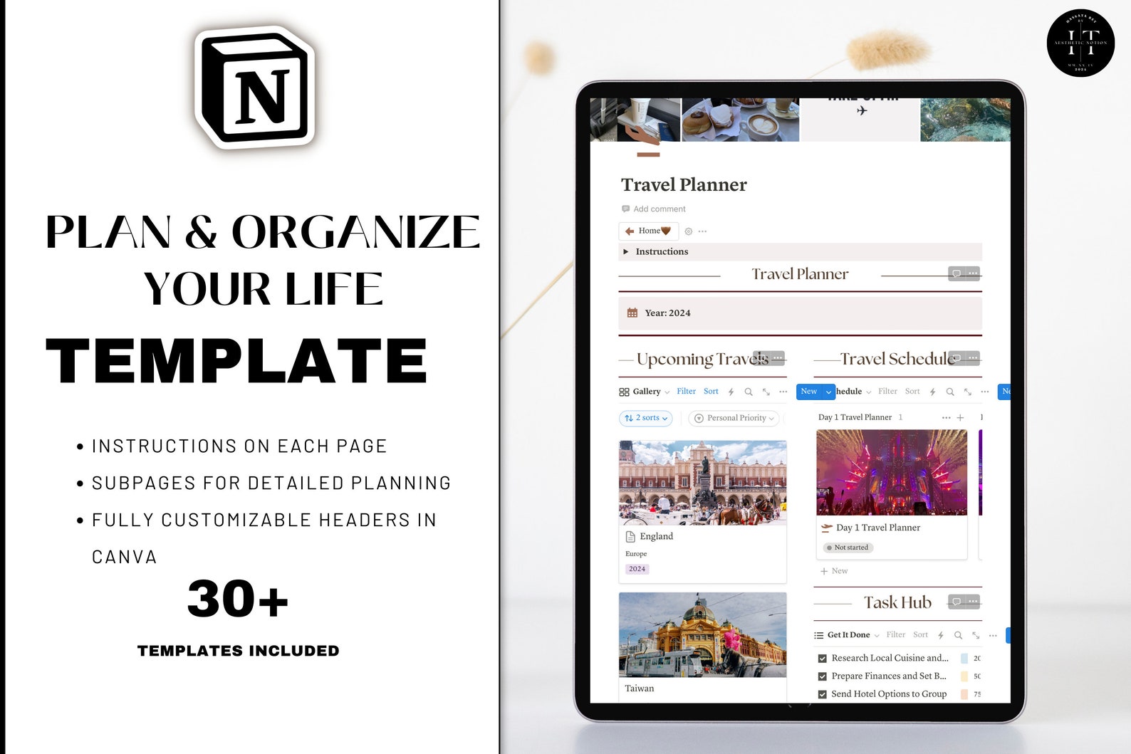 Notion Life Planner Template All in One That Girl Notion 2024 Aesthetic ...