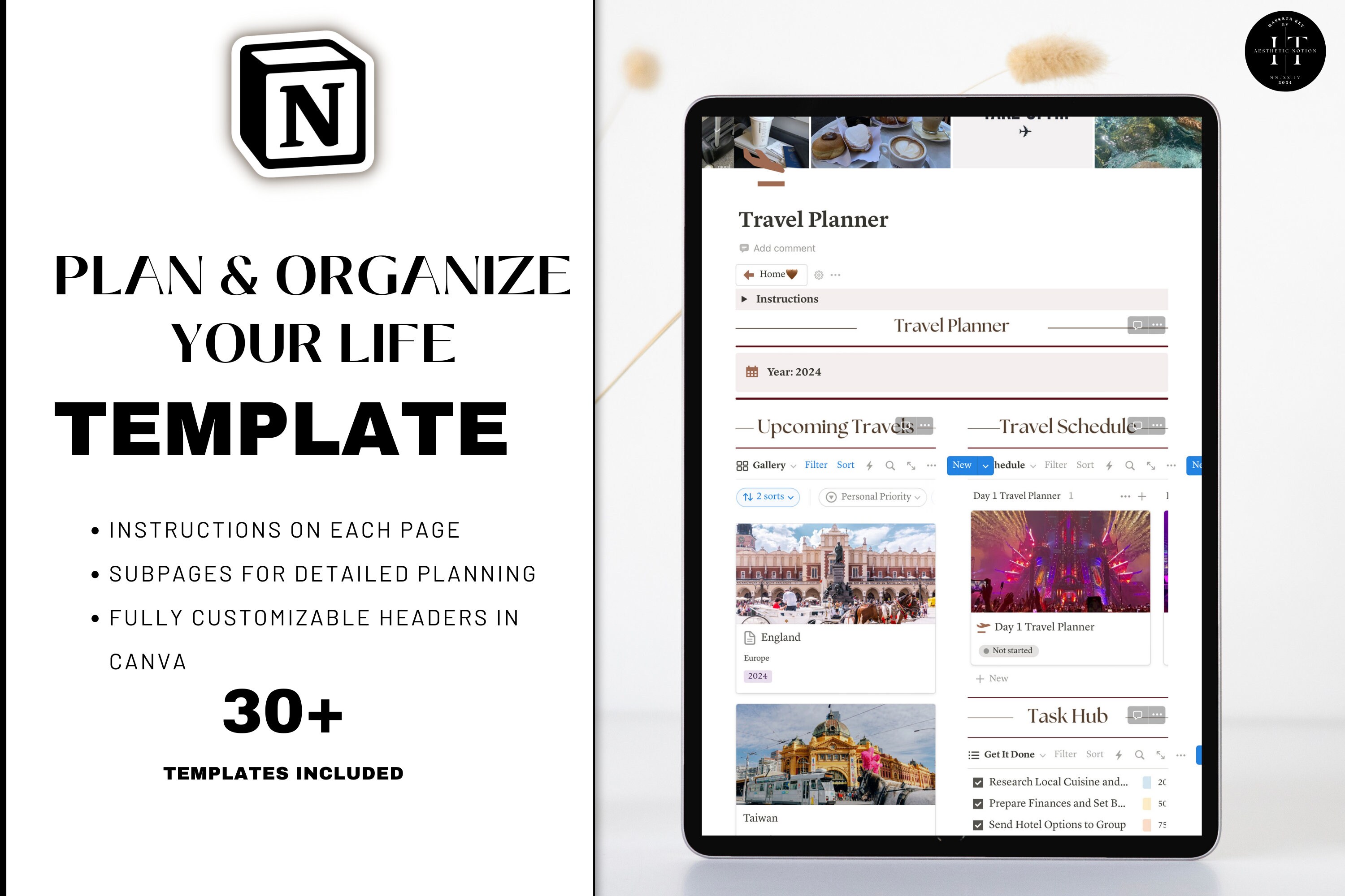 Notion Life Planner Template All in One That Girl Notion 2024 Aesthetic ...