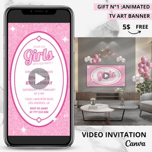 8th Birthday Invitation Download | Girls 8th Birthday Party Invitation| Girl Party Invite | Teen Party | Instant Download |Editable Template