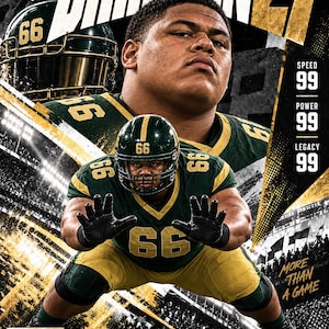 Offensive Lineman Gift, Custom Photo Poster, Drive Block Pose Keepsake