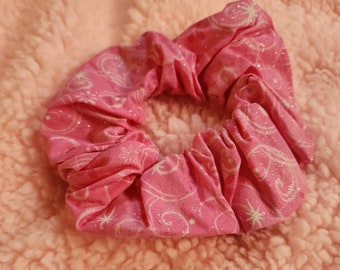 Large Pink Swirl Cotton Scrunchie