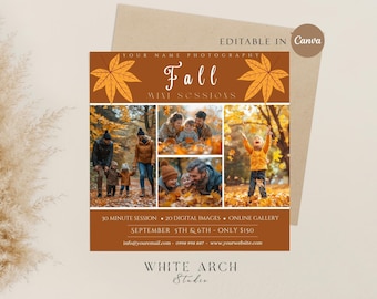 Sjabloon minisessie herfst - sjabloon minisessie herfst - fotografiemarketing - herfstminis - CANVA-sjabloon - sjabloon minisessies