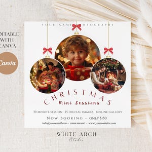 Christmas Minis Session Template, Christmas Marketing Template, Holiday Mini Session Template, Photography Template, CANVA TEMPLATE