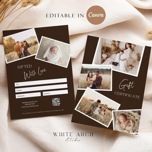 Photographer Gift Certificate Template, Canva & Photoshop template, Photography Gift Card, Gift card for Photographer, Photography Voucher
