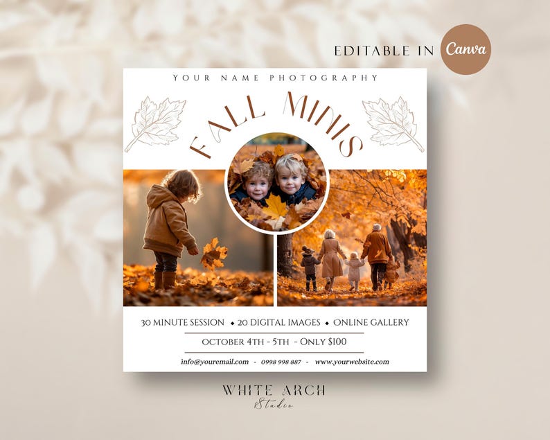 Fall Mini Session Photography Template, Autumn Mini Session, Instagram ...