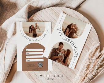 Photographer Gift Certificate Template, Photography Gift Card, Gift card for Photographer, Photography Voucher, CANVA editable template