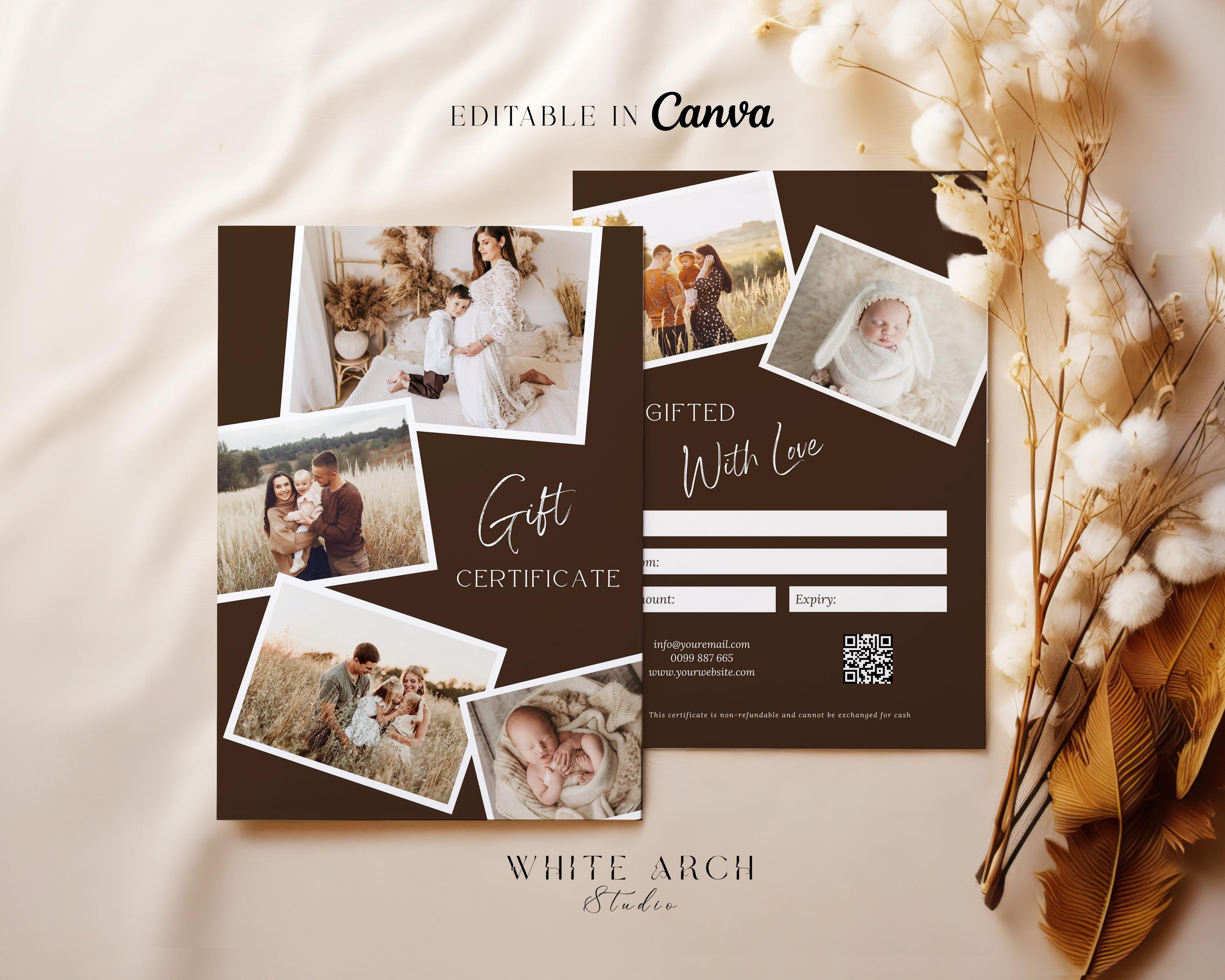 Photographer Gift Certificate Template, Canva & Photoshop Template ...