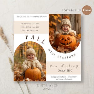 Fall Mini Session Template, Canva Template, Editable Fall Mini Session Flyer