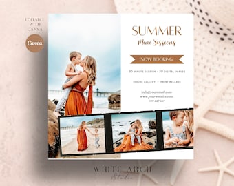 Summer Mini session template for Photographers, Photography mini session CANVA template, Social Media template, Photo session marketing