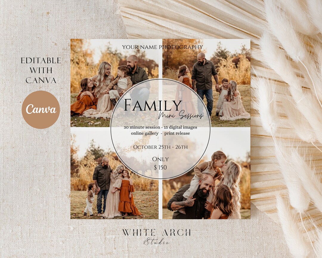 Family Minis Photo Template for Mini Session Template for Photographers