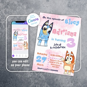 Paw-ty Editable Invitation, puppies Printable Birthday Invite boy girl, puppy invitation, dog invite, kids Birthday Invite template