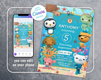 Octonauts Invitation, Printable Editable Birthday Invite, Captain ...