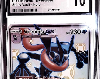 CGC Gem Mint 10 Greninja GX Card | Hidden Fates SV56/SV94 | Shiny Vault Holo | Collectible Trading Card