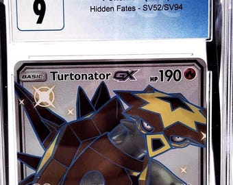 CGC Mint 9 Turtonator GX Pokemon Card | Hidden Fates SV52/SV94 | Holo Collectible Trading Card