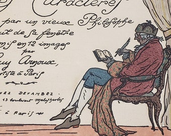 French Artist Book: Les Caractères, Guy Arnoux Illustrations, 1930s