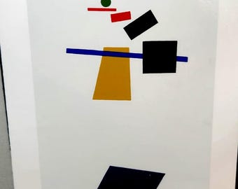 Malevich Football Player Screen Print - Limited Edition 1974 Art, Cabioc'h Print, Rives Vellum, Numbered 402
