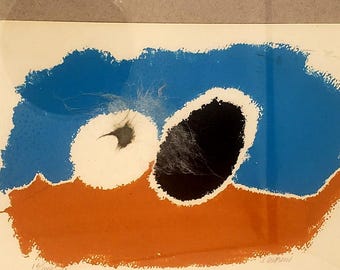 John Urbain Signed Bird Eggs Screen Print | 1960s Limited Edition Art | Nature Feather Wall Art, 16/140