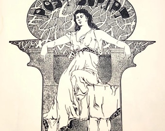 1905 Grand Rapids High School Yearbook | Green Cloth Bound | Art Nouveau Illustrations | Vintage Michigan Memorabilia