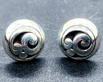 Brighton Contempo Silver Plated Stud Earrings | 1/2" Round Minimalist Jewelry