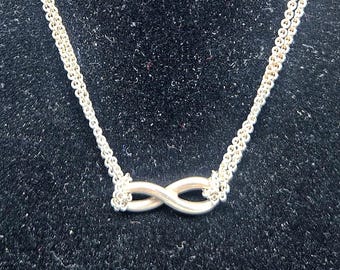 Authentic Tiffany & Co Infinity Necklace | Sterling Silver 925 Chain Pendant | 15 Inch Infinity Jewelry | Designer Gift for Her