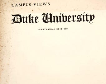 Duke University Campus Views Book | Centennial Edition 1938 | Illustrated Historical Guide to Durham NC