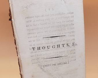1788 Politics Book: Thoughts on the Present Proceedings of the House of Commons, Second Edition
