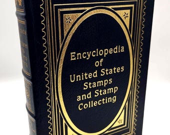 Easton Press Leather Bound Encyclopedia of US Stamps | Gilt Titles & Silk Bookmark | Collectors Edition Book