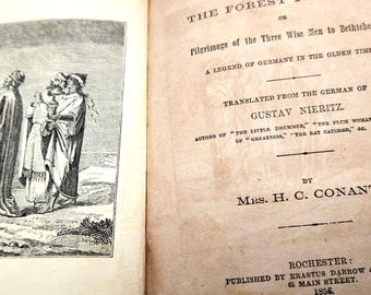 Antique Book Erna The Forest Princess | 1856 Translation by H.C. Conant | Rare Children's Tale with Illustration